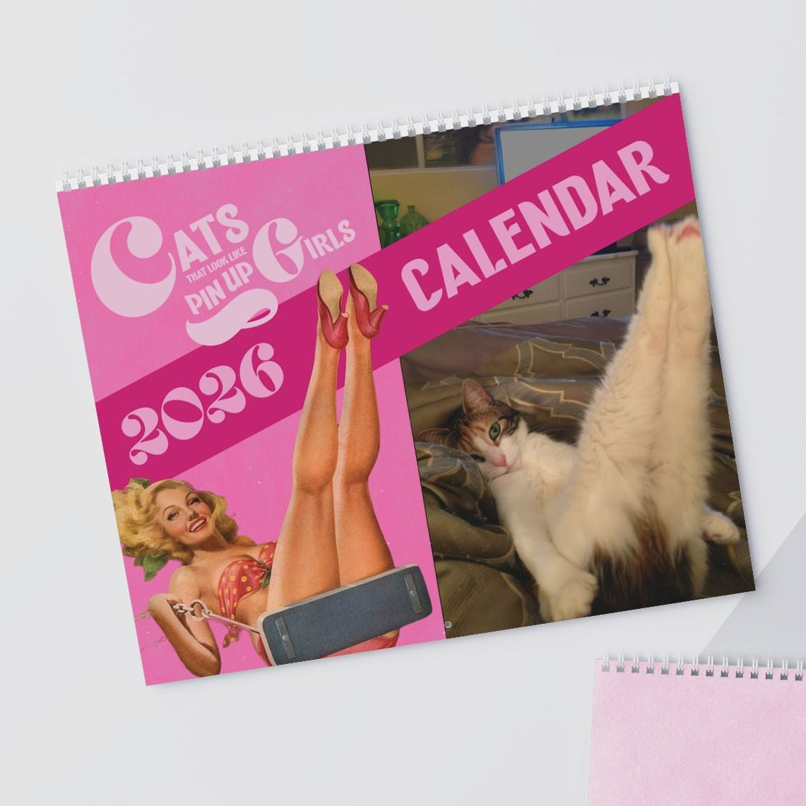 2026 funny cat wall calendar christmas gift cat lovers kitten